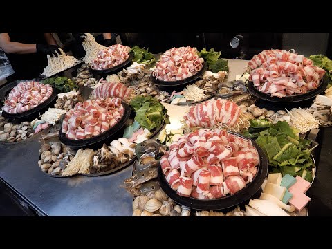 How to make Korea Making Authentic Hot Pot - Korean street food / 강릉 샤브샤브 맛집 오봉이해물칼국수