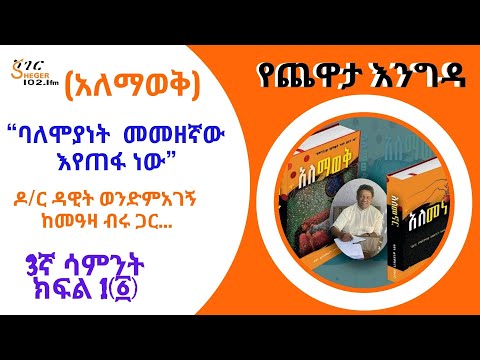Yechewata Engida ዶ/ር ዳዊት ወንድምአገኝ  ከመዓዛ ብሩ ጋር Dr.Dawit Wondimagegn Alemawekአለማወቅ Interview Week3P1