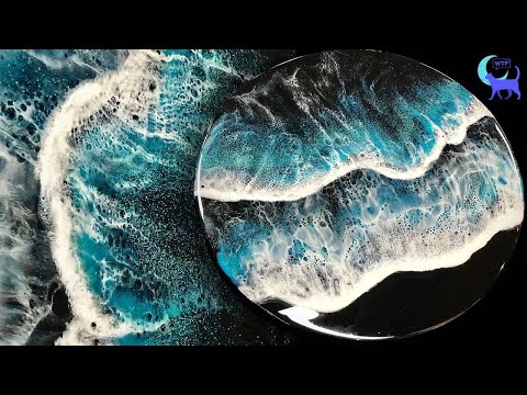 Black Sand Beach ~ Ocean Waves Resin Art Tutorial ~ TLP This Little Piggy & Wynn Modern Art Luxe