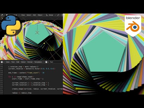 Stack and Spin animation loop created with Python in Blender