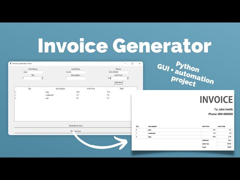 Python Invoice Generator tutorial for beginners - Python GUI Automation project [resume project]