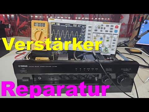 Yamaha Verstärker reparieren, kein Ton, Netzteil defekt, Reparaturanleitung Oszilloskop  messen