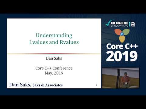 Core C++ 2019 :: Dan Saks :: Understanding Lvalues and Rvalues