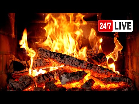 🔥 Cozy Fireplace 4K (LIVE 24/7). Fireplace with Crackling Fire Sounds. Christmas Fireplace 2026