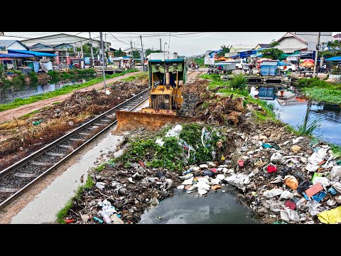 First Starting New project! Filling Land Build Road By Bulldozer KOMAT'SU D31P with Truck 5ton