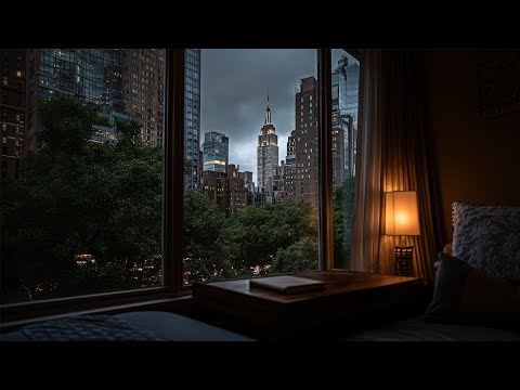 Relaxing Summer Evening Rain In New York City🌧️Calm Rain Ambience For Reading, Sleeping, Etc.