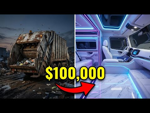 I Spent $100,000 Turning a Smelly Garbage Truck into a Luxury Mansion!