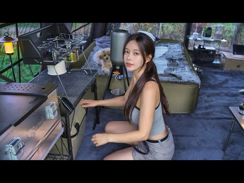 A new big air tent like a hotel | make a kitchen in the tent