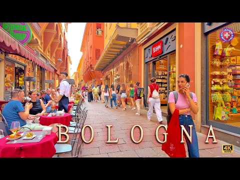 BOLOGNA ITALY ✨ Foodie capital Shopping, look, eat & go / City center Walking Tour 4K
