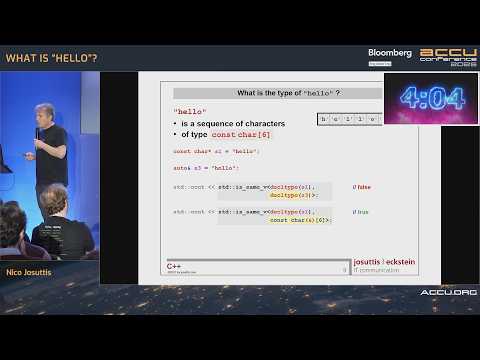 What Is "Hello" in C++? - Nicolai M. Josuttis - ACCU 2025 Short Talks