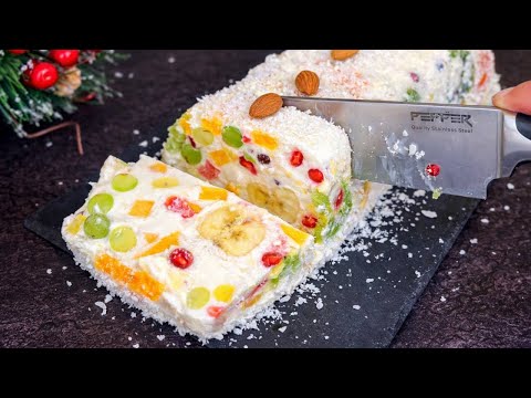 🎄 Christmas dessert in 5 minutes!❗Only milk and condensed milk! No oven, flour, or gelatin!