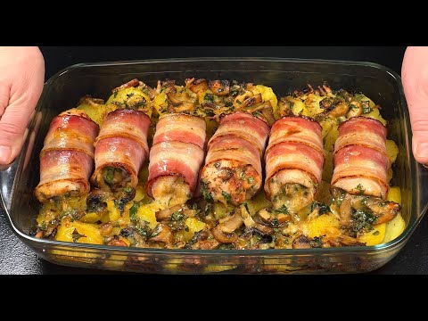 Ich mache dieses festliche Gericht jedes Jahr zu Weihnachten! SAFTIGE HÜHNERRULLETTEN im Speckmantel