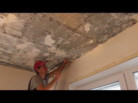 Прокладка кабеля по потолку.