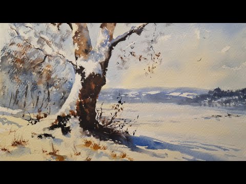 Snow Landscape in watercolours