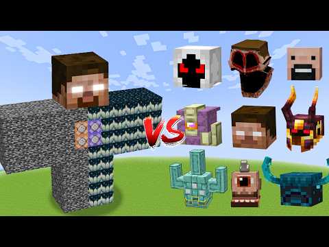 Herobrine, Mutant Warden, Bedrock Golem vs All Minecraft Bosses - Mob Battle