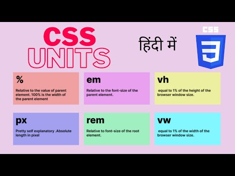 css units in hindi | px,%,em,rem,vh,vw units in css | CSS Advanced tutorial in hindi - 3