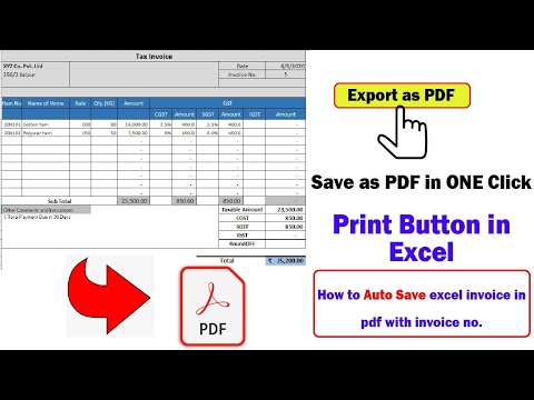 How to Auto Save excel invoice in pdf with invoice No | Print Button in Excel | Excel For Business