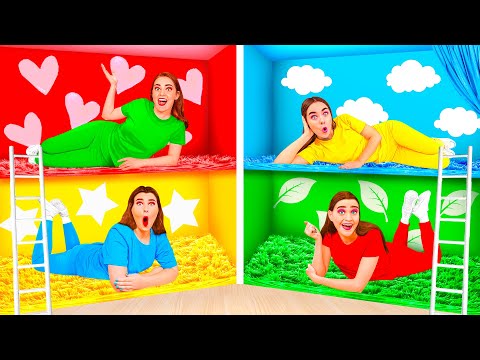 ベッドの下の秘密の部屋四色チャレンジ | 面白い瞬間 RaPaPa Best