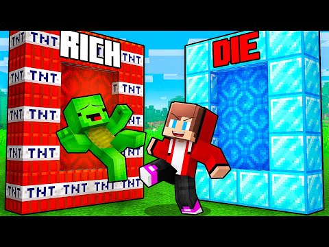 JJ and Mikey: DANGEROUS CHOOSE A RIGHT PORTAL BATTLE in Minecraft - Maizen