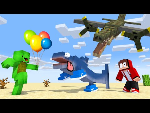 JJ and Mikey vs BOMBARDINO CROCODILO and Tralalero Tralala Balloon Challenge! - Minecraft Animation