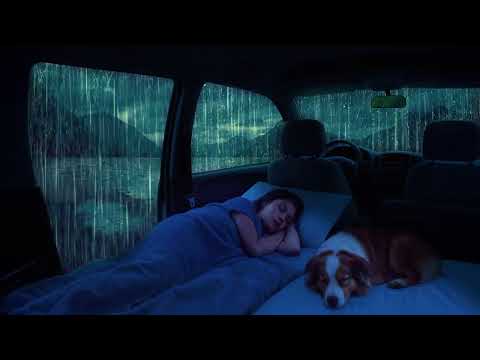 Heavy Rain (3 hrs) Thunder in Car ⛈️ ASMR Rain Sounds for Deep Sleep