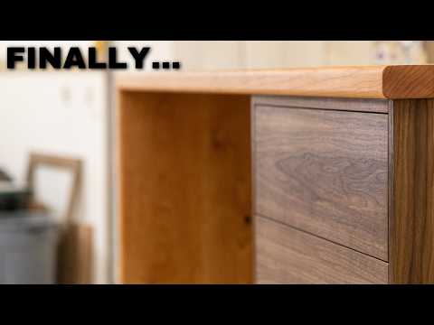Cherry/Walnut Waterfall Desk Build