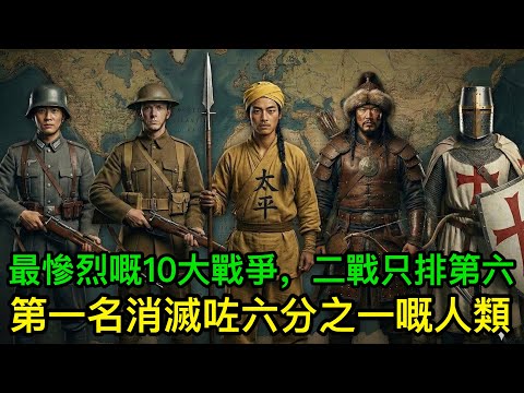 歷史上最慘烈嘅10大戰爭，二戰只排第六位，第一名滅咗六分之一嘅人類