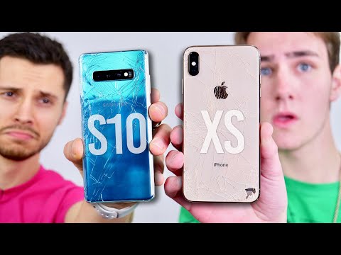 Samsung Galaxy S10 Plus vs iPhone XS Max DROP Test!