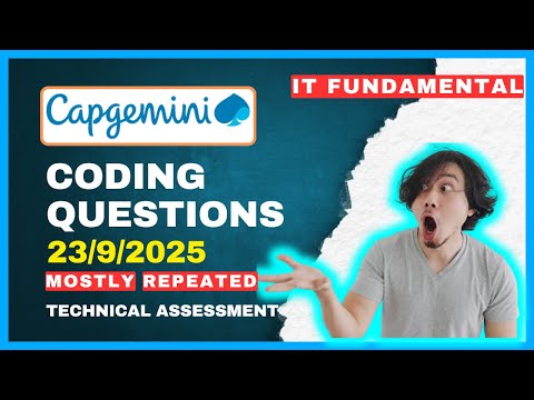 Hard ? || Capgemini Coding Questions 2025 || Capgemini Technical Assessment 2026