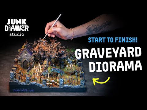 Scratch Built Graveyard Diorama! (SUPERCUT) // JunkDrawer Studio Ep 015