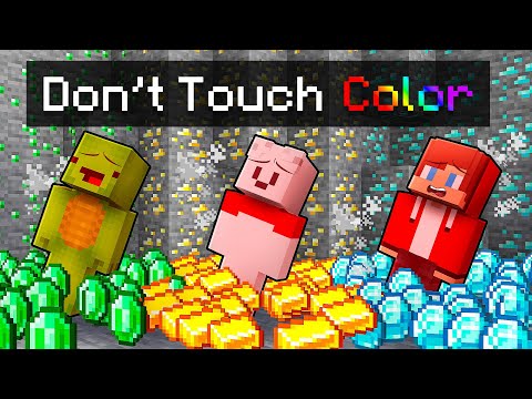 JJ vs Mikey vs Carrie: DON'T TOUCH COLOR BATTLE in Minecraft - Maizen