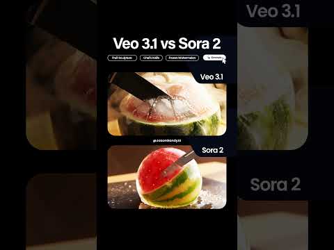 Watermelon Ice Sculpture Test (Veo 3.1 vs Sora 2) #veo3 #sora2