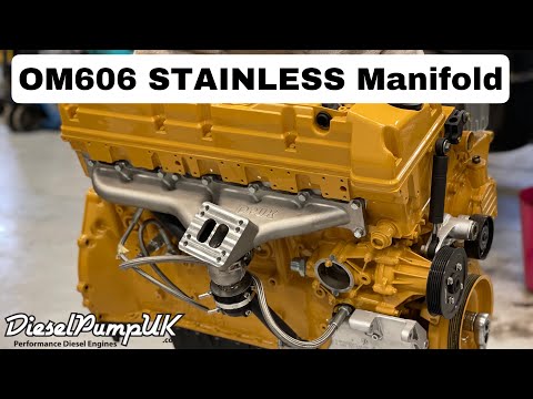 STAINLESS CAST MANIFOLD and Turbosmart WG install on a CAT Yellow Mercedes OM606 DIESEL