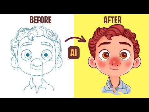 Adobe Illustrator Tutorial How to illustrate a Character Face With your Mouse |  Disney Style 2021.