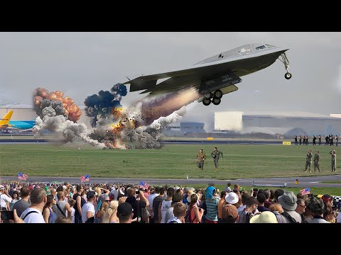 US Air Force B-2 Spirit Female Pilot Performs Full Speed Emergency Takeoff!
