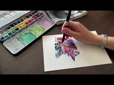 10-Minute Watercolor Painting of a Buffalo
