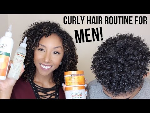 Curly Hair Routine For MEN! Using Cantu Products | BiancaReneeToday