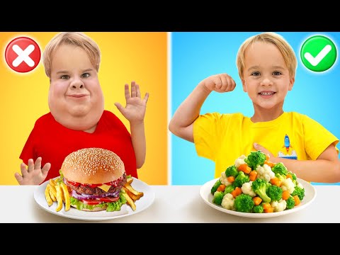 Kids learn the importance of healthy food - funny stories for children