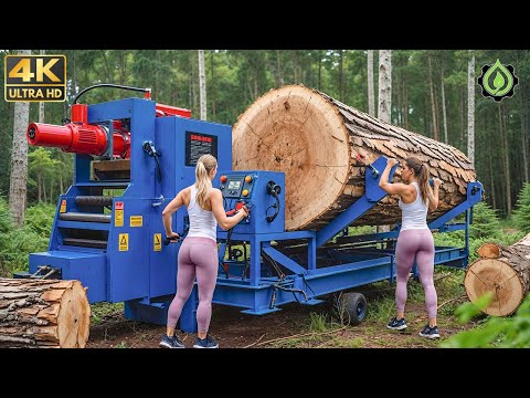 Fastest Biggest Firewood Processing Machine | Dangerous Big Chainsaw Cutting Tree machines #27