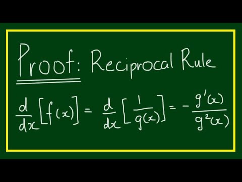 Proof: Reciprocal Rule of Differentiation by First Principles