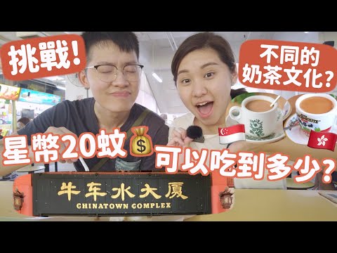 挑戰🇸🇬星幣20💰港幣116💰ChinaTown熟食中心食到幾多款？港式奶茶坡式奶茶大不同？餅神初嚐Local Food！？水粿娘惹杯餅薄餅肉脞面 | Ruby餅神