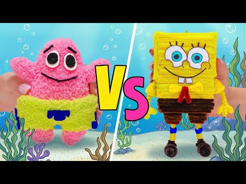Fun DIY Cartoon 🧦 Patrick VS SpongeBob 🧽