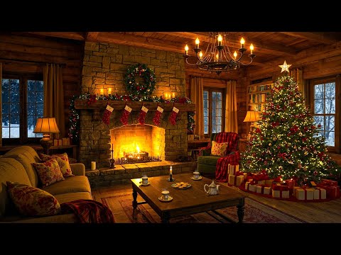 Beautiful Snowy Christmas Ambience - Sootthing Christmas Music to Relax - Cozy Christmas