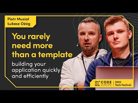 "You rarely need more than a template - building your application quickly and efficiently" | CE 2023