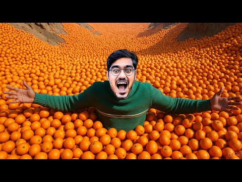 Crazy XYZ New VIdeo :Extracting Juice From 1000 Oranges 🍊😱 | कितना लीटर जूस निकलेगा?