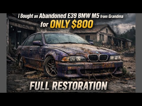 $800 Grandma’s Abandoned E39 BMW M5 – (FULL ASMR Car Restoration).
