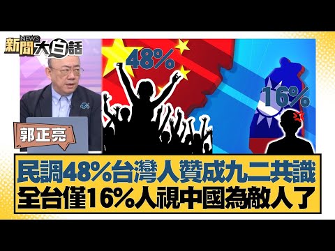 民調48%台灣人贊成九二共識 全台僅16%人視中國為敵人了【#新聞大白話】20251201-10｜#郭正亮 #苑舉正 #張延廷