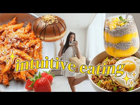 What I Eat in a Day + Let's Talk Intuitive Eating 🍓🍩