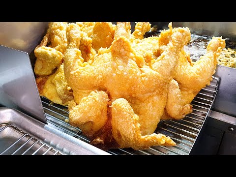The Best Korean Fried Chicken! Fried Whole Chicken, Giant Crispy Chicken, Korean Street Food