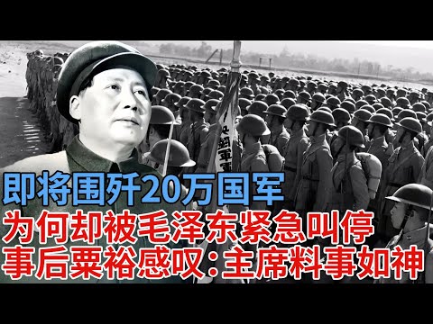 追击3天3夜，即将围歼20万国军，却被毛泽东紧急叫停，三天后粟裕感叹：还是主席料事如神